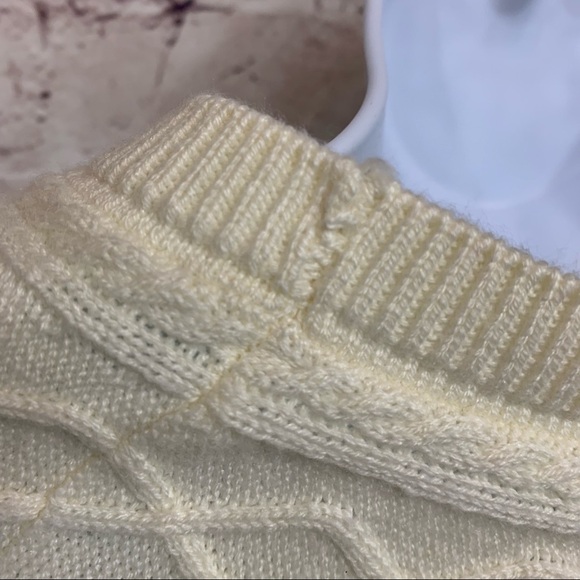 Talbots Cream Cotton Blend Long Sleeve Knit Sweater - Picture 11 of 11